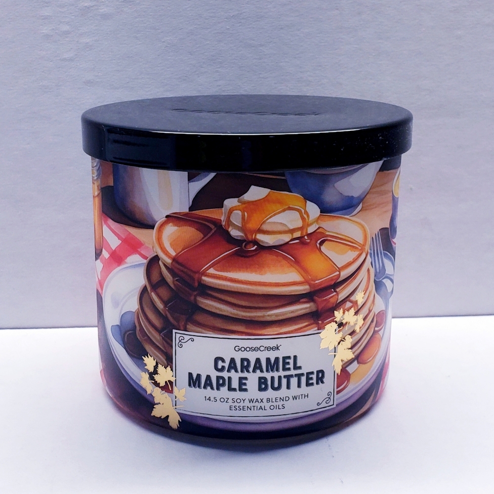 Goose Creek CARAMEL MAPLE BUTTER Large 3-Wick Scented Candle, 14.5 oz